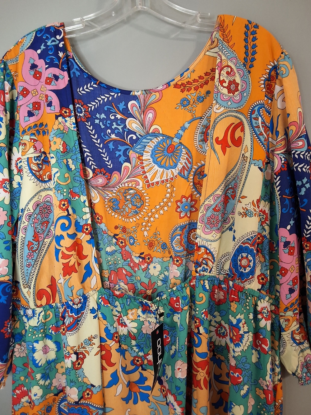 NWT Boohoo Plus Mixed Print Open Back Maxi Dress Size Size 18 Boho Floral - Picture 2 of 7